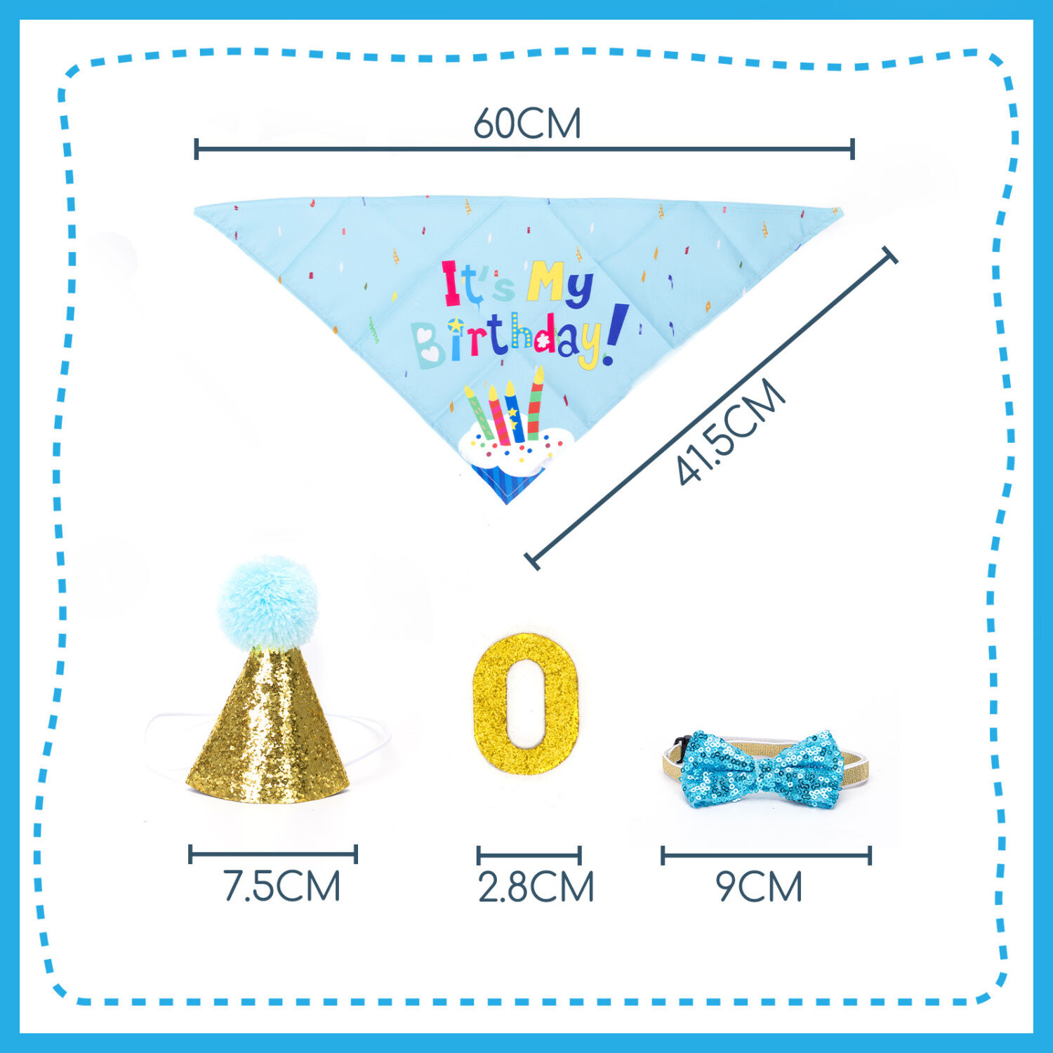 Nobleza - Set de Cumplea&ntilde;os para Mascotas, Tri&aacute;ngulo de Pa&ntilde;uelo de Cumplea&ntilde;os para Perros,Sombrero Pa&ntilde;uelo Banner de Cumplea&ntilde;os para Perros, para La Decoraci&oacute;n de La Fiesta de Cumplea&ntilde;os de Mascotas, , large Imagen numero 4