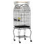 PawHut Jaula para Pájaros con Soporte y Ruedas Jaula Grande de Acero con Bandeja Extraíble 4 Puertas y 2 Comederos para Loros Guacamayos 51x51x153 cm Negro, , large indicador imagen numero 1