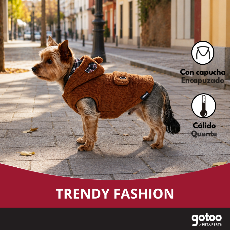 Gotoo Abrigo Teddy Marr&oacute;n para perros, , large Imagen numero 6
