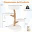 COSTWAY Rascador para Gatos, &Aacute;rbol para Gatos de Madera, Torre para Gatitos con Tronco de Peral S&oacute;lido con Plataforma, Centro de Actividades Moderno con Postes para Rascar de Sisal (Blanco,105 cm), , large indicador imagen numero 5