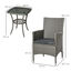 Outsunny Conjunto de Muebles para Jardín Juegos de Muebles de Ratán Incluye 1 Mesa y 2 Sillones con Cojines Estructura de Metal para Terraza Patio Gris, , large indicador imagen numero 3