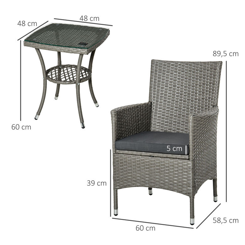 Outsunny Conjunto de Muebles de Ratán para jardín thumbnail