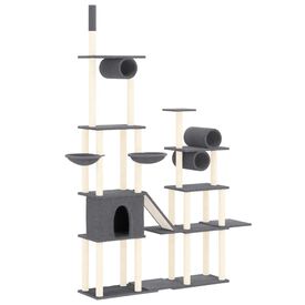 VidaXL Rascador 2 en 1 gris oscuro para gatos