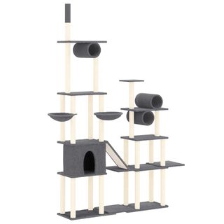 VidaXL Rascador 2 en 1 gris oscuro para gatos