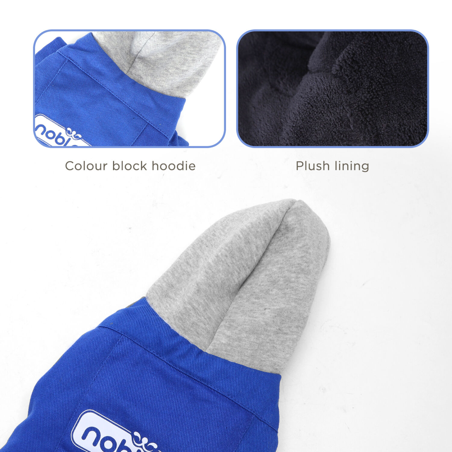 Nobleza Sudadera con Capucha C&aacute;lido para Perros Peque&ntilde;os,Perro Gato Ropa de Invierno Cachorro Abrigo Chaqueta,Azul, , large Imagen numero 2