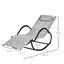 Outsunny Conjunto de 2 Mecedoras de Exterior Tumbonas Mecedoras con Reposacabezas Reposabrazos y Marco Met&aacute;lico Carga 160 kg para Jard&iacute;n Terraza 160x61x79 cm Gris, , large indicador imagen numero 3