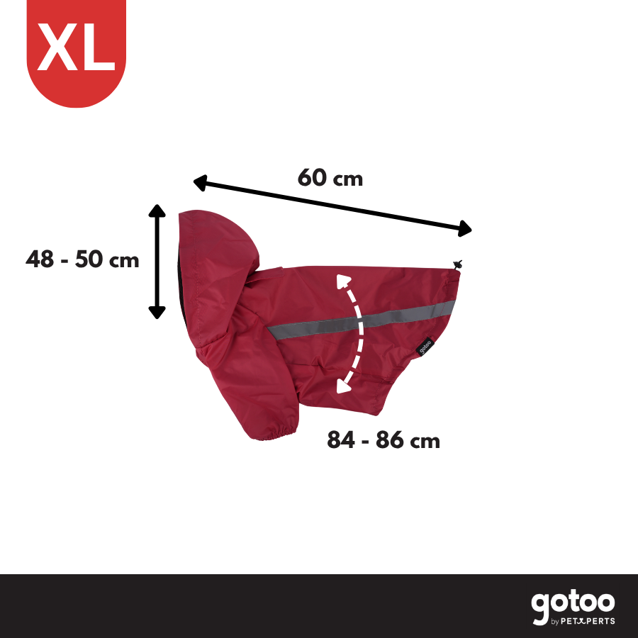 Gotoo Abrigo Impermeable Reflectante Rojo para perros, , large Imagen numero 4