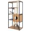 COSTWAY Árbol para Gatos Moderno, Torre Alta de 160 cm con Estructura Metálica, Percha Superior Acolchada, Plataformas, Hamaca y Auto-cepillo para Gatos, Mueble Multinivel para Mascotas con Postes Rascadores  , , large indicador imagen numero 1