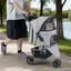 COSTWAY Cochecito Plegable para Mascotas, Carrito para Perros con Capota Ajustable, Almohadilla Lavable Extra&iacute;ble, Cesta de Almacenaje, Portavasos, Carro para Perros hasta 15 kg, 82x45x100 cm (Gris), , large indicador imagen numero 2