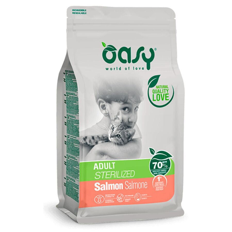OASY GATO ADULT ESTERIL. SALMON 1.5 KG, , large Imagen numero 2