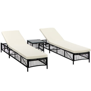 Outsunny Conjunto de 2 Tumbonas de Jardín Exterior