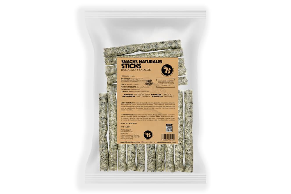 BIMORDISCOS Barritas de Bacalao y Salm&oacute;n para Perros y Gatos, , large Imagen numero 2