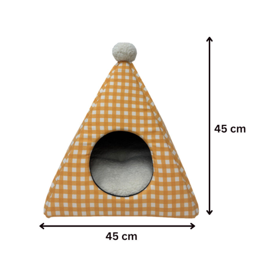 Leeby Cama Pir&aacute;mide Vichy Naranja para gatos, , large Imagen numero 3