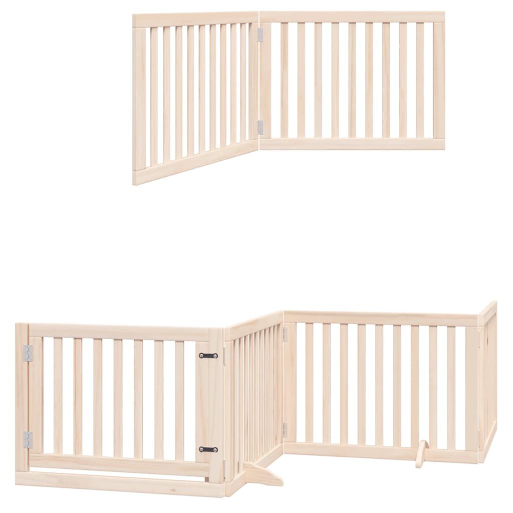 vidaXL Puerta para perros plegable 10 paneles madera de &aacute;lamo 800 cm, , large Imagen numero 4