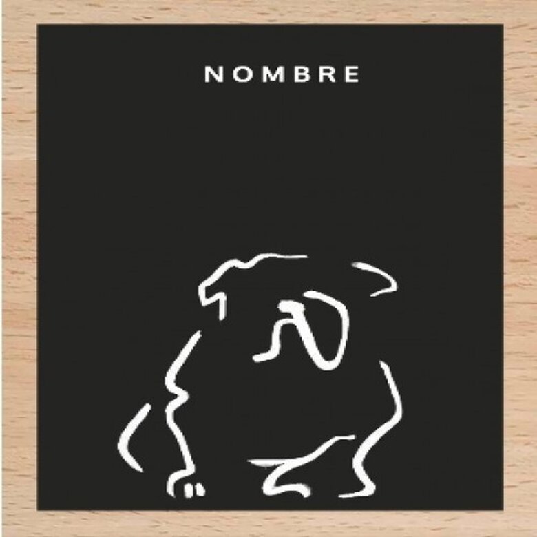 Ilustración de Bulldog A4 con marco de madera color Negro, , large image number null