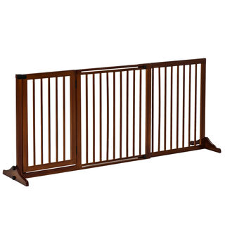 PawHut Barrera de seguridad extensible marrón para Perros