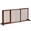 PawHut Barrera para Perros Extensible Barrera de Seguridad para Perros de 3 Paneles con Longitud Ajustable Marco de Madera y Soporte de Pie 113-166x36x71 cm Marrón, , large indicador imagen numero 1