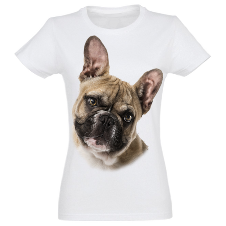 Camiseta Mujer Bulldog Francés color Gris
