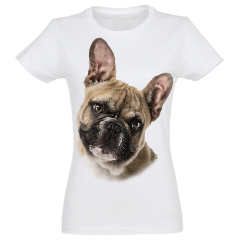 Camiseta Mujer Bulldog Francés color Gris, , large image number null