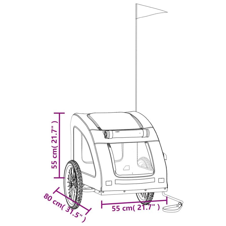 vidaXL Remolque bicicleta verde para Perros thumbnail
