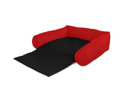 Gauty Cama Tela Impermeable  Rojo y negro para Perros y Gatos 