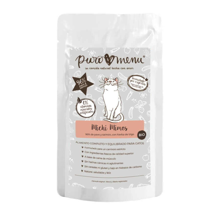 100 g Puromenu Pavo y Salm&oacute;n Bio sobre para gatos, , large Imagen numero 1