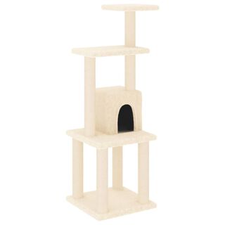 Vidaxl rascador con cueva crema para gato