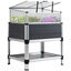 Outsunny Huerto Urbano Elevado de Aluminio 78,5x61x99,5 cm Macetero con Cubierta de Policarbonato Techos Abatibles y Estante Inferior para Cultivos Planta Flores Gris, , large indicador imagen numero 1