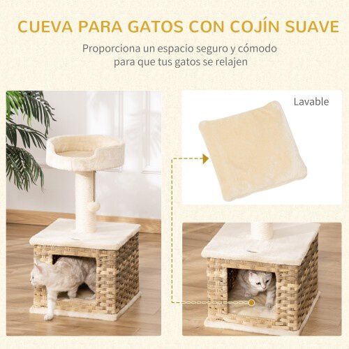 PawHut &aacute;rbol rascador con cueva para gatos, , large Imagen numero 5