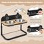 COSTWAY Comedero Elevado para Gatos, Soporte Elevado para Cuencos con 2 Cuencos de Acero Inoxidable para Comida y Agua, 3 Alturas Ajustables, Comedero con Estructura de Metal, , large indicador imagen numero 5