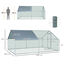 PawHut Gallinero Exterior Grande de Metal Galvanizado 3x4x1,95 m Jaula de Aves con Puerta Cubierta de Tela Oxford Resistente a los Rayos UV y al Agua para Patio Plata, , large indicador imagen numero 3