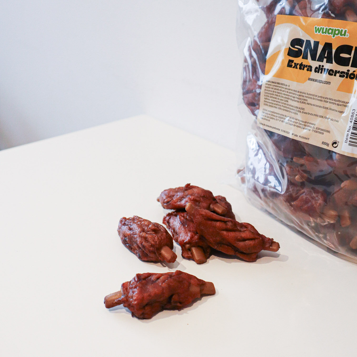 Snack Barbacoa para perro Costilla peque&ntilde;a Wuapu (1kg-63ud), , large Imagen numero 2