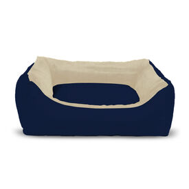 Gauty Cama Tela Impermeable Y Pelo Beige Y Azul para perros