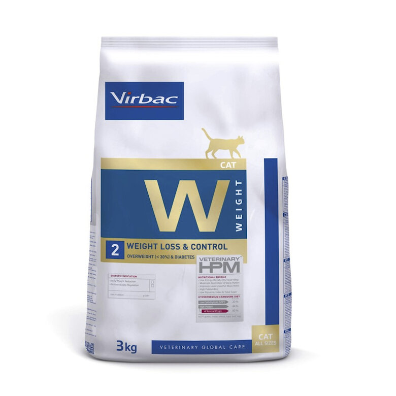 Virbac W2 Weight Loss Control Hpm Pienso para gatos, , large image number null