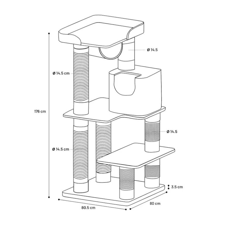 Flamingo Jessi Árbol Rascador Gris para gatos thumbnail