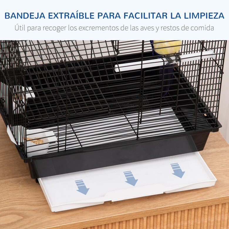 PawHut Jaula Metálica con 3 Puertas para pájaro thumbnail