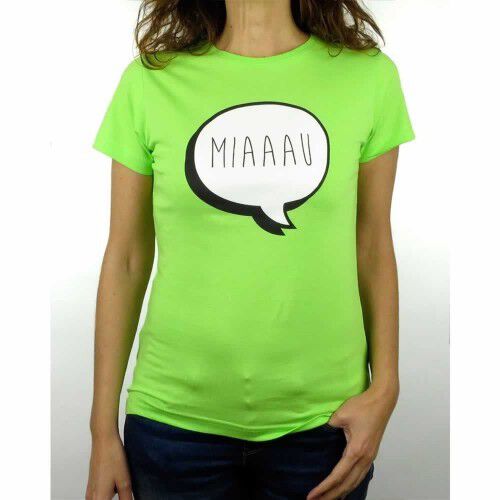 Camiseta mujer &quot;Miaaau&quot; color Verde thumbnail