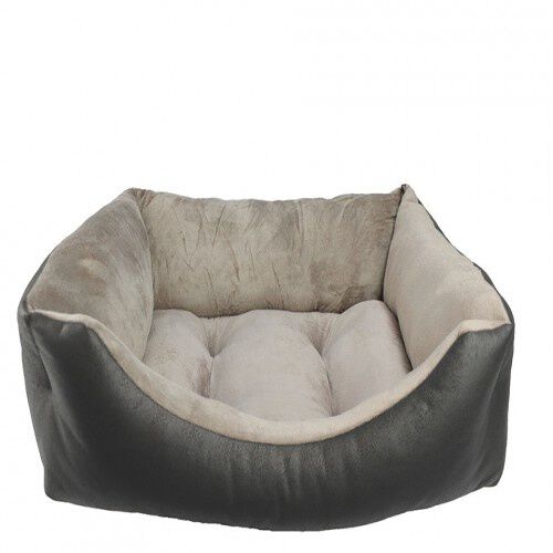 Cuna de tapicer&iacute;a y coralina para perros color Gris, , large Imagen numero 1