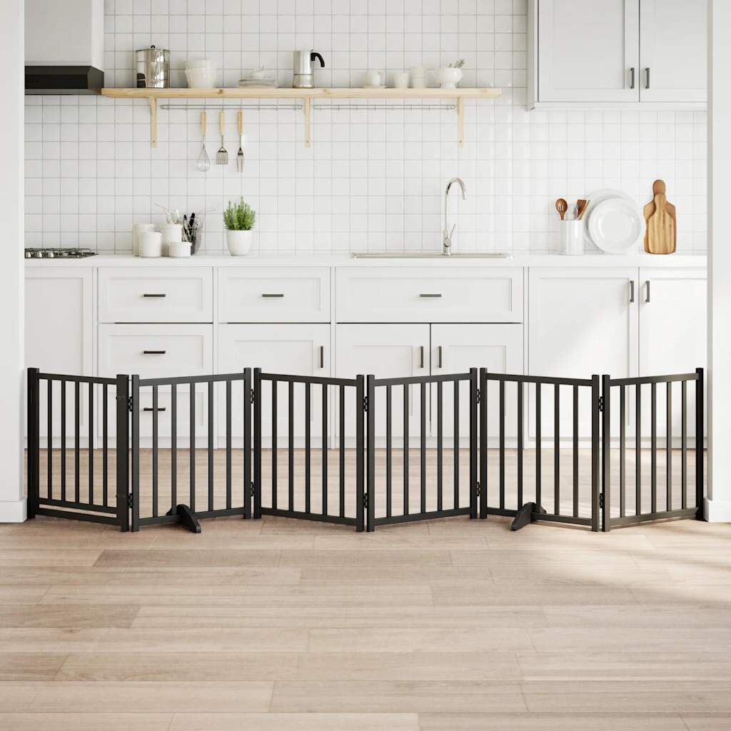 vidaXL Puerta para Perros Plegable Paneles Puerta Mascotas Madera de Álamo thumbnail