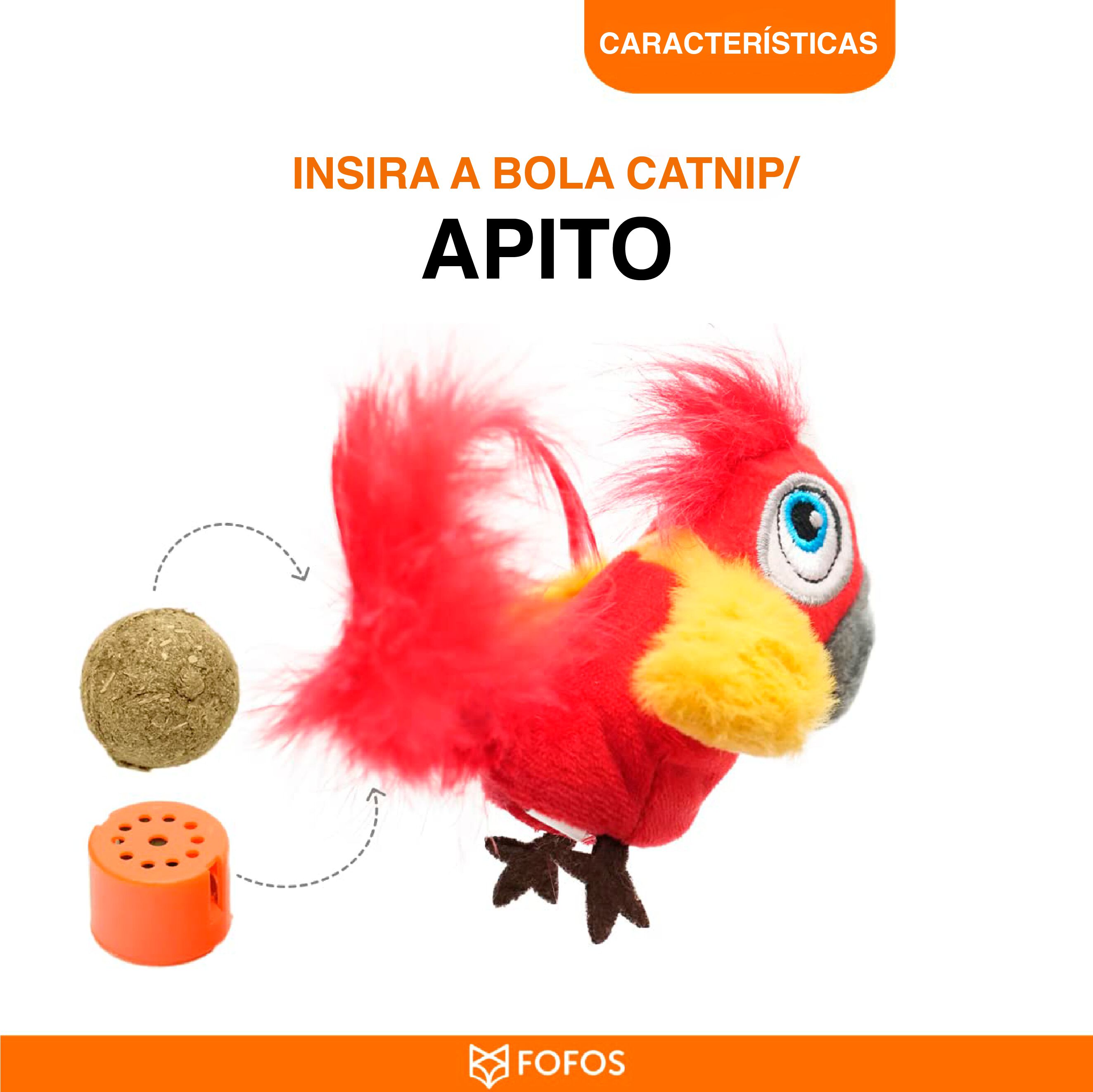 FOFOS | Loro con Chip de Sonido y Catnip Natural - Para Gato, , large Imagen numero 3