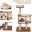 COSTWAY Mueble para Gatos &Aacute;rbol Actividad para Gatos con Poste Rascador y Colchonetas Casa de Madera de Gato 68x48x117cm, , large indicador imagen numero 3