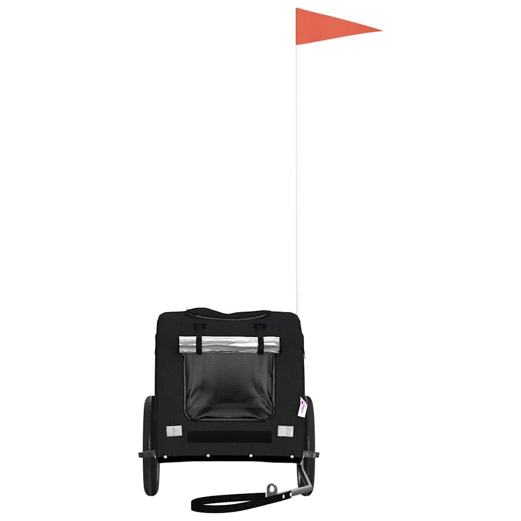 vidaXL Remolque de bicicleta para perros hierro y tela Oxford negro, , large Imagen numero 12