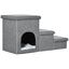 PawHut Escalera para Perros Escalera Rampa para Mascotas de 3 Peldaños con Tapas 3 Cajas de Almacenamiento Cueva y Cojín Lavable para Cama Sofá 73,5x33x40,5 cm Gris, , large indicador imagen numero 1