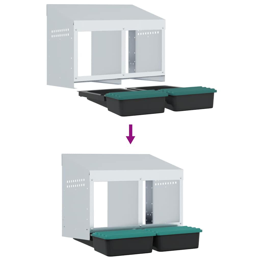 vidaXL Nido para gallinas de acero galvanizado para montar en la pared thumbnail