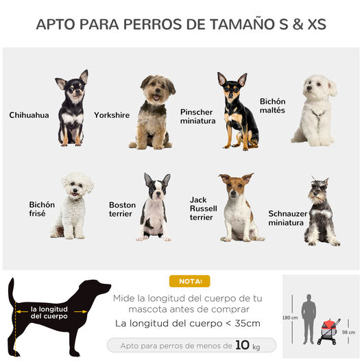 PawHut 3 en 1 Cochecito para Mascotas Carrito para Perros y Gatos Desmontable Bolsa de Transporte Plegable con Cesta de Almacenaje y Frenos Tela Oxford 600D Carga 15 kg 82x49,5x98 cm Rojo., , large image number null