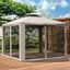 Outsunny Cenador de Jardín 3x3 m Pabellón de Exterior con Doble Techo de Ventilación 4 Cortinas Mosquiteras Laterales con Cremallera 8 Orificios de Drenaje Gazebo para Fiestas Patio Marrón Pardo, , large indicador imagen numero 2