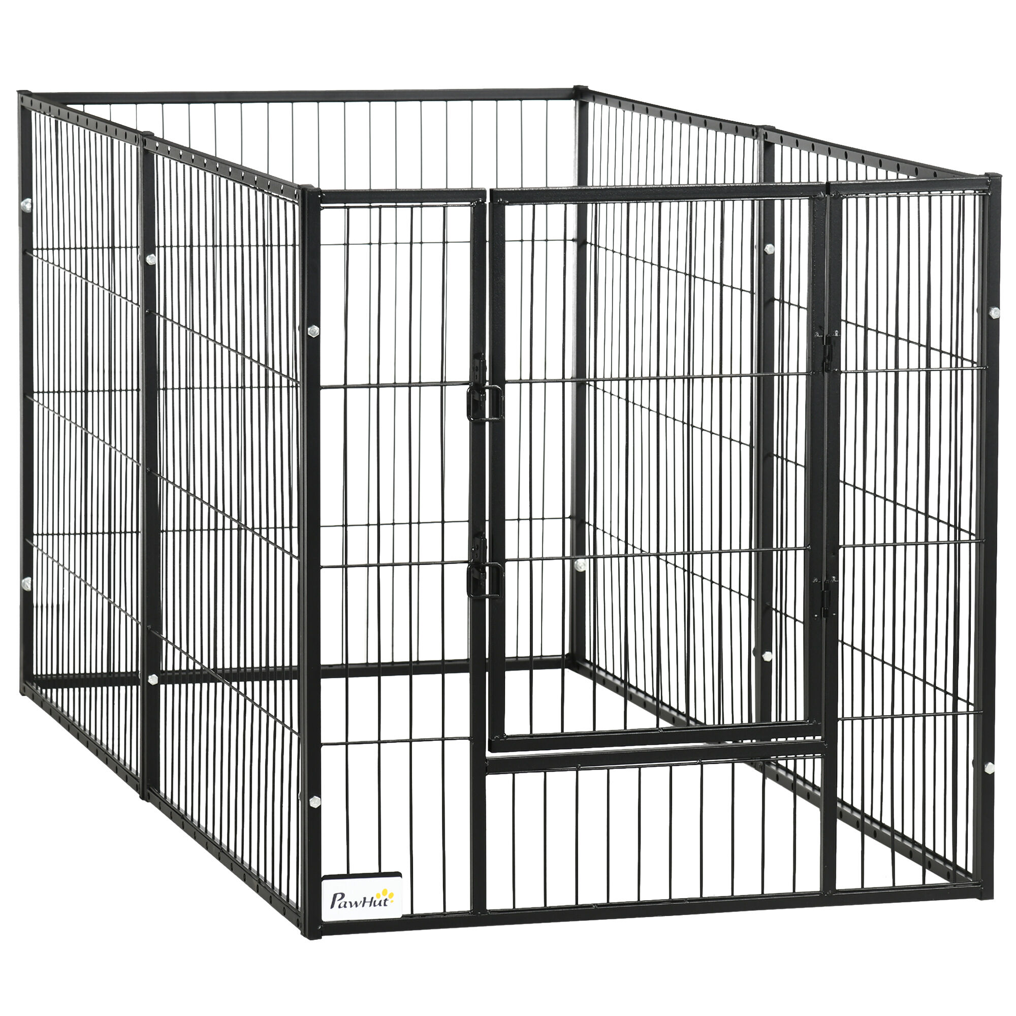 PawHut Parque negro de 6 Paneles con Ancho Ajustable para mascotas thumbnail