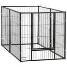 PawHut Parque negro de 6 Paneles con Ancho Ajustable para mascotas, , large image number null