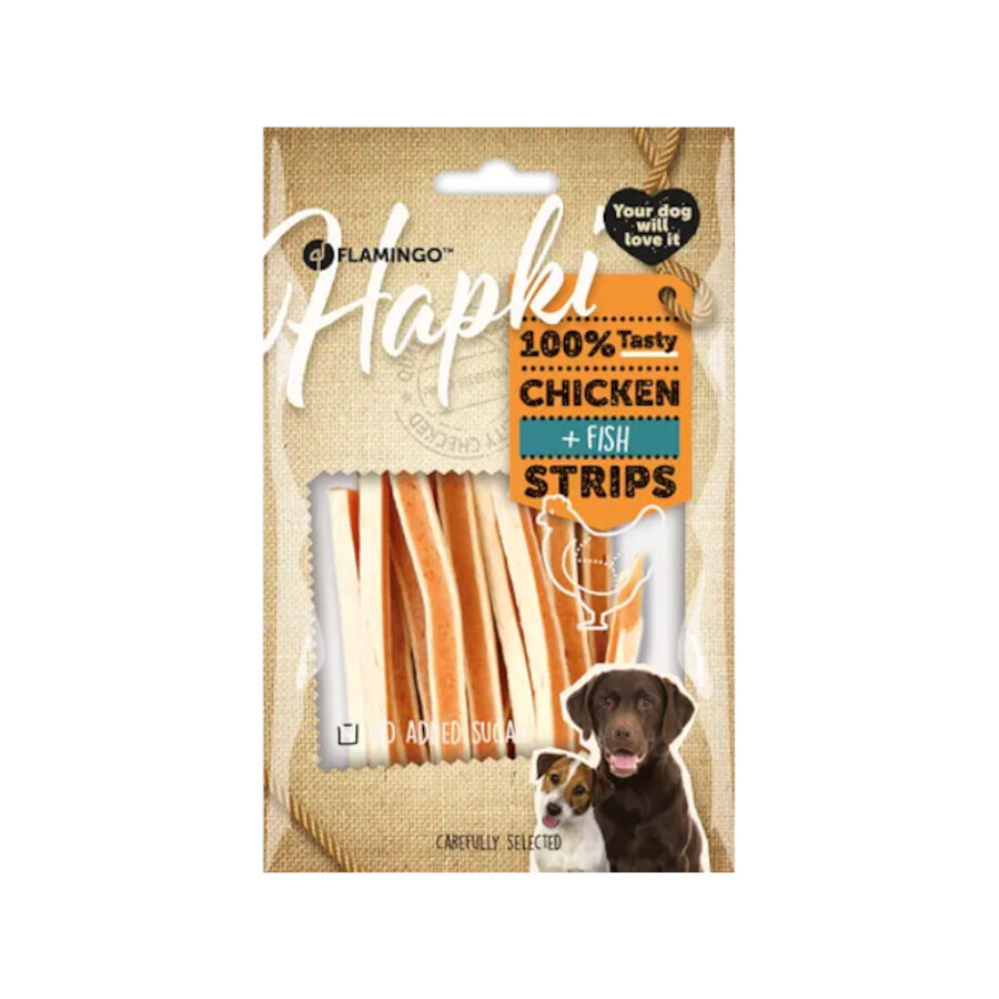 Flamingo Tiras Hapki Pollo y Pez para perros thumbnail