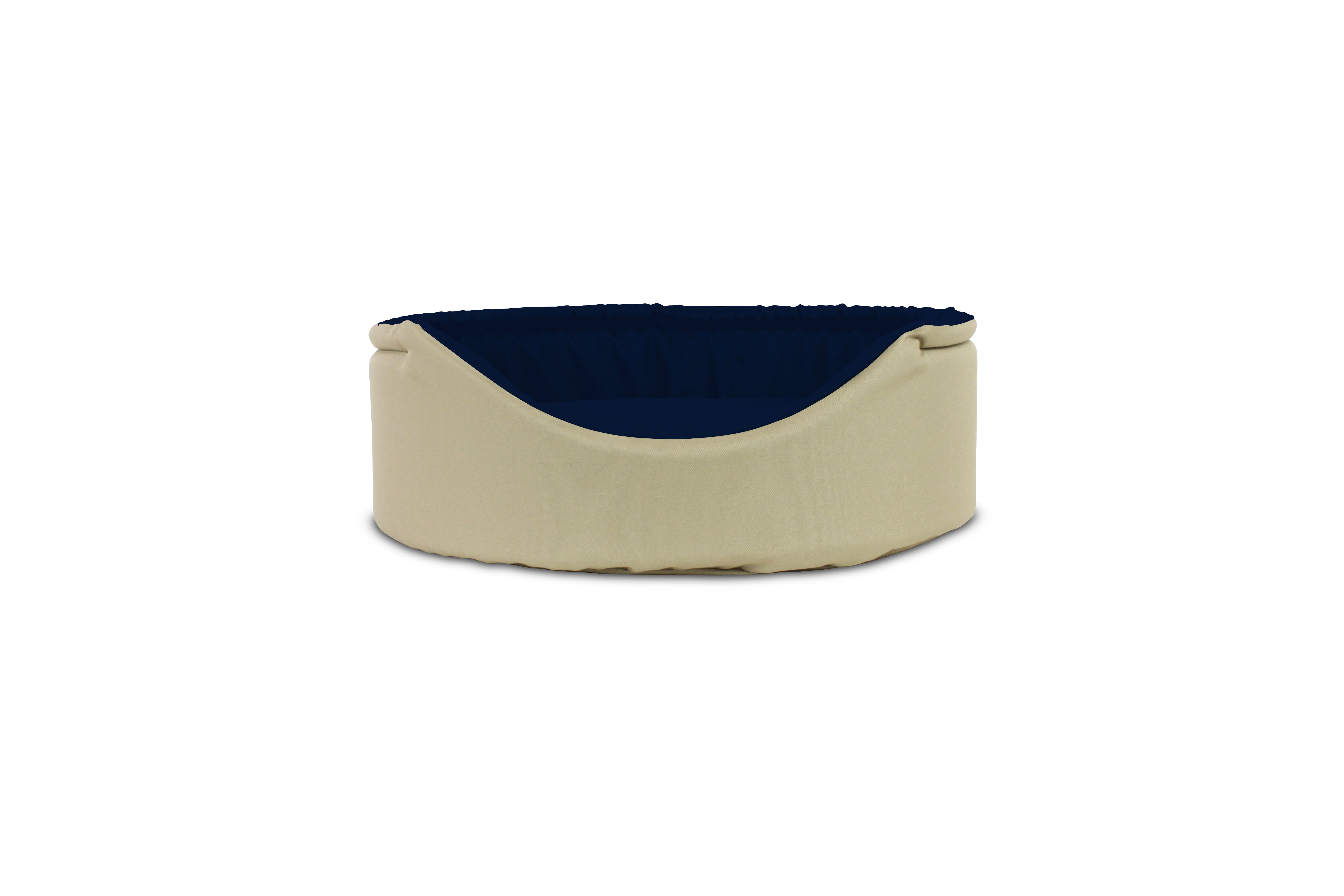 Gauty Cama Redonda para Perros y Gatos  Tela Impermeable - Beige y azul, , large Imagen numero 1